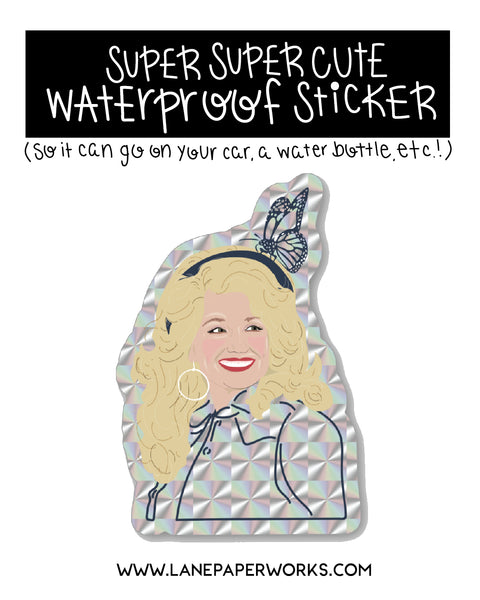 Dolly Parton Holographic Prism Sticker