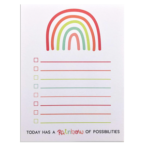 "Today has a RAINBOW of possibilities" Checklist Notepad