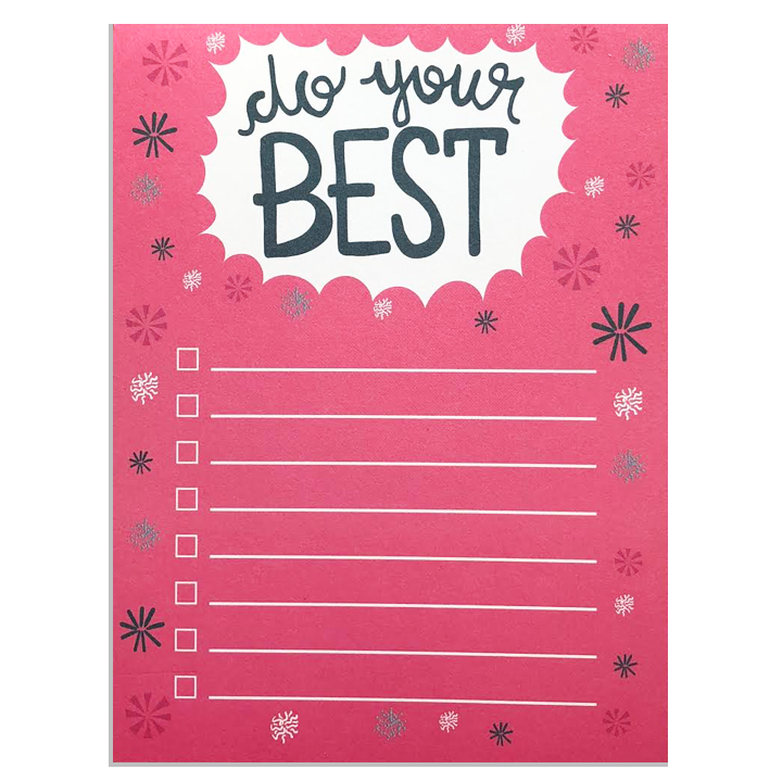 "Do Your Best" Checklist Notepad