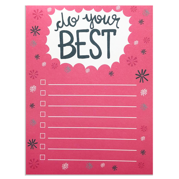 "Do Your Best" Checklist Notepad