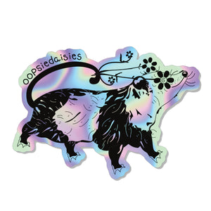 Oopsie Daisies Possum Holographic Sticker