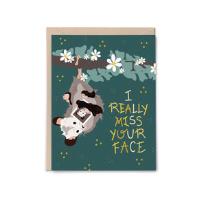 Miss Your Face Possum Card