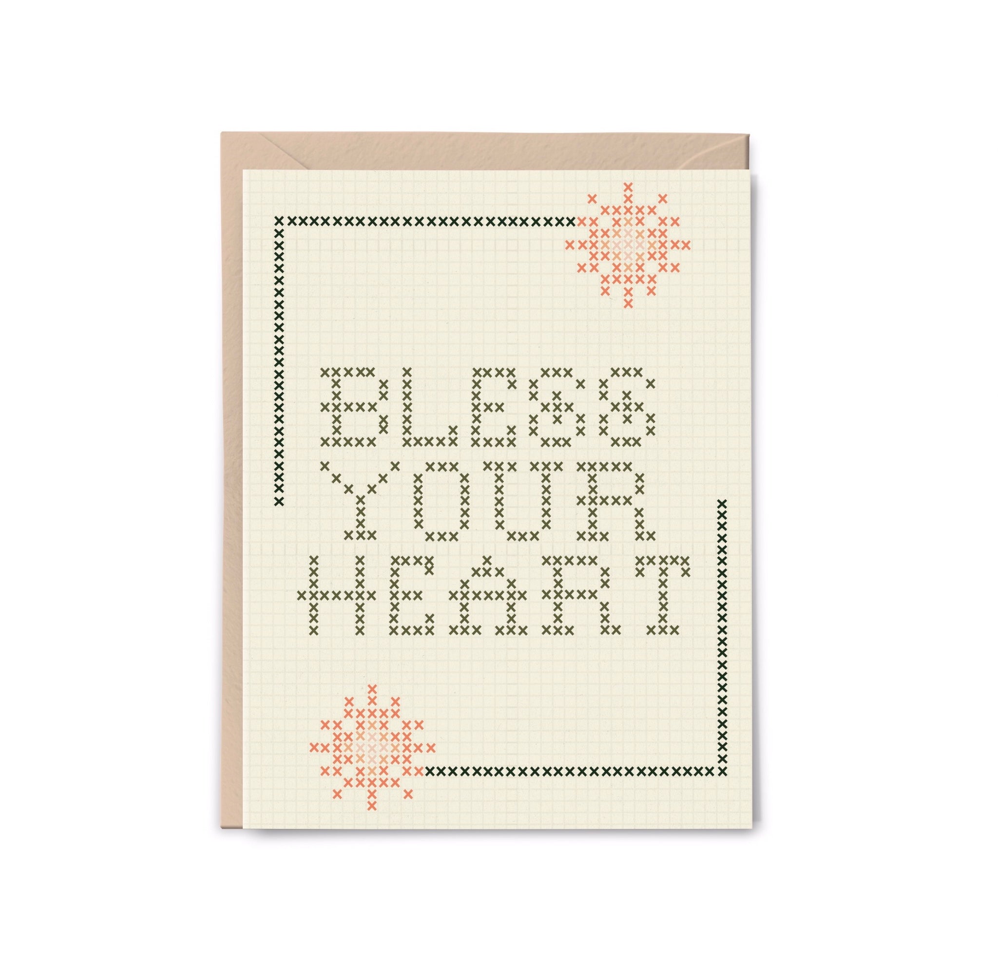 Bless Your Heart Cross Stitch Card
