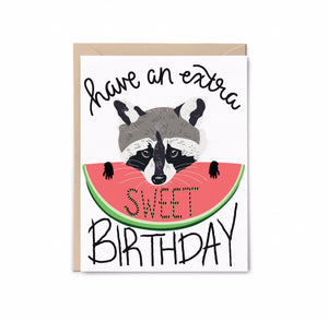 Raccoon Sweet Birthday Card